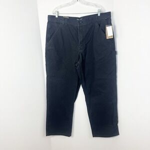 Vans Drill Chore Carpenter Canvas Denim Pants Baggy Loose Fit Mens 40x32 Black